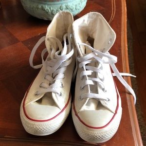 White High Top Converse size 6 women’s